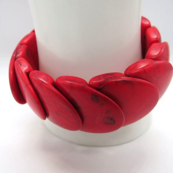 Paparazzi Nomadic Nature Stone Bracelets Chunky Red Blue Stone Stretch‎ - Picture 2 of 9